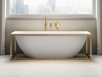 SIGNATURE - Freestanding rectangular Resin Stone bathtub by LUSSO