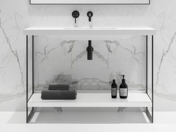 SILO - Floor-standing single Resin Stone console sink by LUSSO