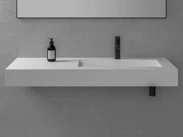 SLOPE - Wall-mounted single rectangular Resin Stone washbasin by LUSSO