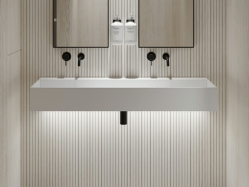 THINN - Wall-mounted double Resin Stone washbasin by LUSSO