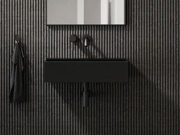 THINN - Wall-mounted single Resin Stone washbasin by LUSSO