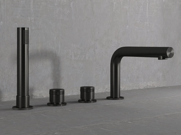 URBAN - Deck mounted 4 hole bathtub tap with hand shower by LUSSO