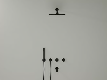 URBAN - Wall-mounted stainless steel bathtub set with individual rosettes by LUSSO