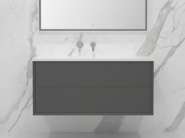 VOLINI - Resin Stone vanity unit with drawers with integrated washbasin by LUSSO