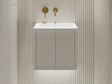 VOLINI - Single Resin Stone vanity unit with integrated washbasin by LUSSO
