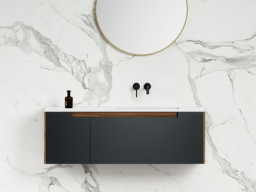 ZOTTO - Wall-mounted wooden vanity unit with integrated washbasin by LUSSO