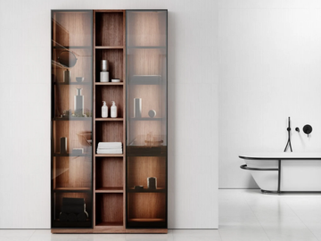 ZOTTO - Wood and glass display cabinet with integrated lighting by LUSSO