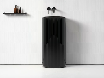 ZURRA - Freestanding round single Resin Stone washbasin by LUSSO