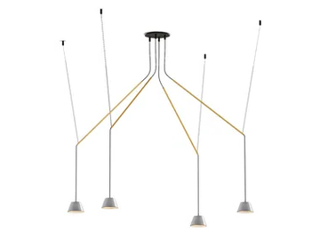 ABSIDIOLA C MOVIL 4 CONICA - Adjustable terracotta pendant lamp by Luxcambra