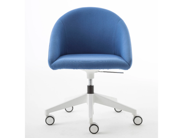 BLOOM M - Fabric chair with castors with armrests by Luxy