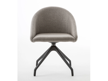 BLOOM M - Swivel fabric chair with armrests by Luxy