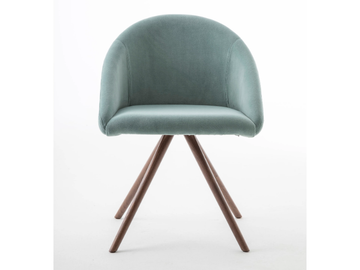 BLOOM M - Trestle-based fabric chair with armrests by Luxy