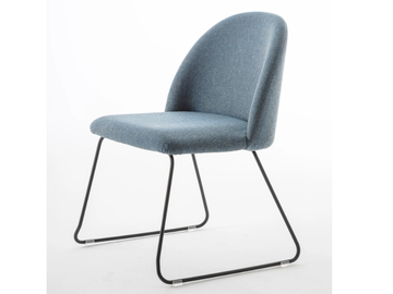 BLOOM S - Sled base fabric chair by Luxy