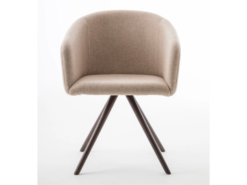 BLOOM XL - Trestle-based fabric chair with armrests by Luxy