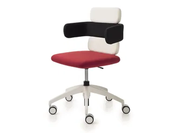 CLUSTER - Height-adjustable fabric office chair with armrests with 5-Spoke base by Luxy