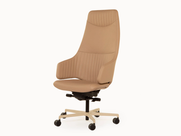 ITALIA - Swivel leather executive chair with castors by Luxy
