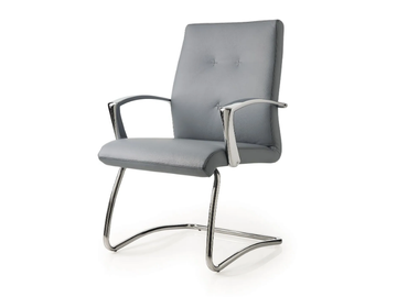 ONE - Cantilever upholstered leather chair with armrests by Luxy