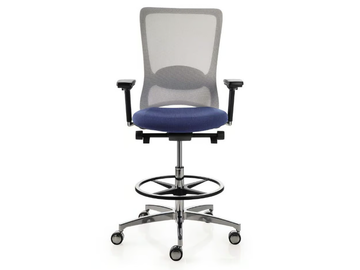 POP - Mesh office stool with 5-Spoke base with footrest by Luxy