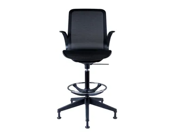 SMARTLIGHT - Height-adjustable Nylon® office stool with Armrests with 5-Spoke base by Luxy