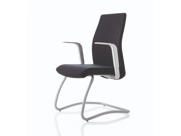 SMARTOFFICE - Sled base fabric office chair with armrests by Luxy