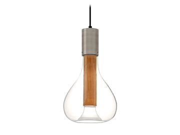 ERIS - Wood veneer and glass pendant lamp by LZF