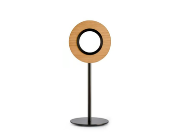 LENS - Handmade wood veneer and metal table lamp by LZF