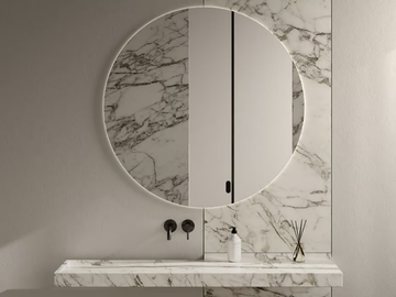 BALI - Wall-mounted rectangular Arabescato marble washbasin by Maami Home