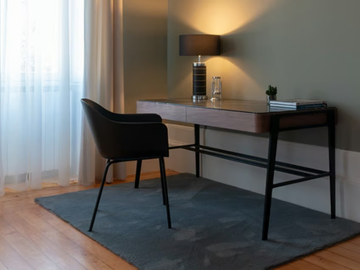 BOUVET DESK SAHARA - Rectangular wooden and marble desk with drawers by Maami Home
