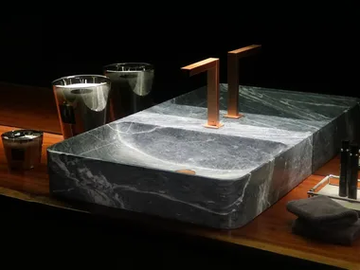 CATA - Countertop Gris Douro marble washbasin by Maami Home