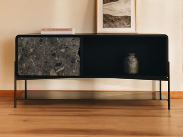 RICH LP GRIS ALVITO - Wooden and marble sideboard with doors by Maami Home