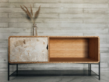 RICH LP KUNIS BRESCIA - Sideboard in bamboo and marble by Kunis Brescia with hinged by Maami Home