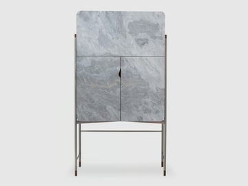 RICH NUVOLATO - Sideboard in marble and wood with hinged doors by Maami Home