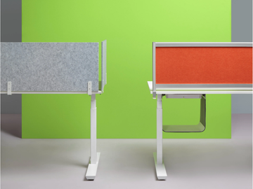 Sound absorbing office screen - Sound absorbing recycled fabric desktop partition by Made Design