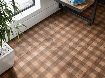CARVING CHECK I - VULC. MEDIUM WHITE - Oak flooring by Mafi