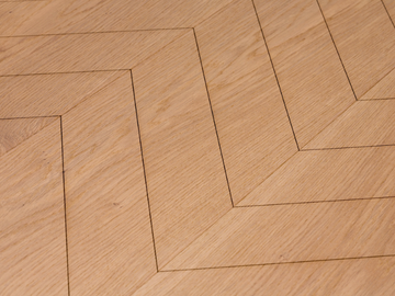 CARVING CHEVRON I - VULC. MEDIUM WHITE - Oak flooring by Mafi