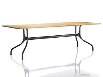 MILÀ - Rectangular aluminium and wood dining table by Magis