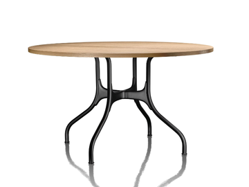 MILÀ - Round aluminium and wood dining table by Magis