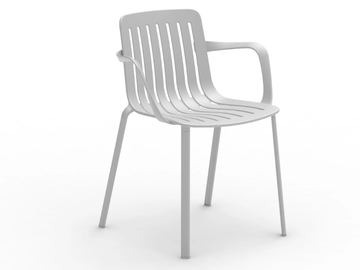 PLATO - Die cast aluminium garden chair with armrests by Magis