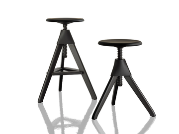 TOM AND JERRY – THE WILD BUNCH - Beech stool height-adjustable by Magis