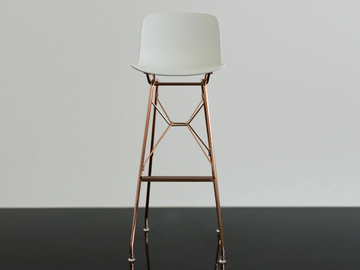 TROY - High polypropylene stool with back by Magis