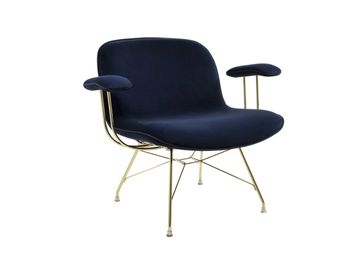 TROY - Upholstered velvet low chair with armrests by Magis