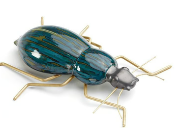 BEETLE DEEP BLUE - Contemporary style ceramic decorative object by Mambo Unlimited Ideas