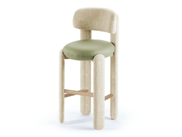 CHOUX - Upholstered high fabric stool with footrest by Mambo Unlimited Ideas