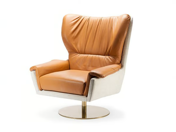 CLOSER - Swivel leather armchair with armrests by Mambo Unlimited Ideas