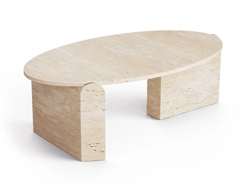 JEAN - Low oval travertine coffee table by Mambo Unlimited Ideas