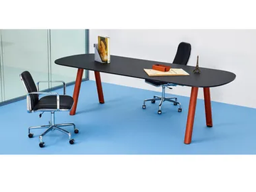 APOLLO - Oval wooden office desk by Manerba