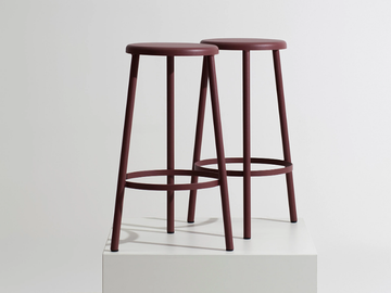 LOOP - Metal office stool with footrest by Manerba