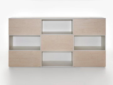 OPEN - Modular wooden office shelving by Manerba