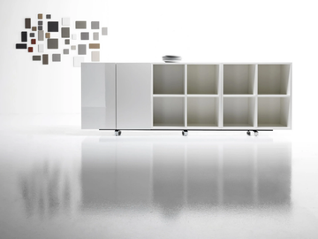 REVO - Open low wooden office shelving by Manerba