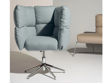 UNDECIDED - Swivel velvet armchair by Manerba